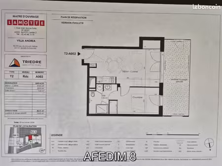 appartement 2 pièces 40 m²