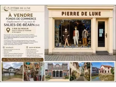 à vendre – fonds de commerce – emplacement n°1 – centre de salies-de-béarn