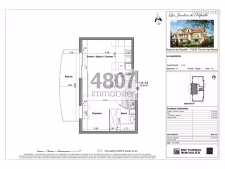 appartement 2 pièces 38 m²