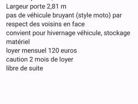 garage à louer 24 m2