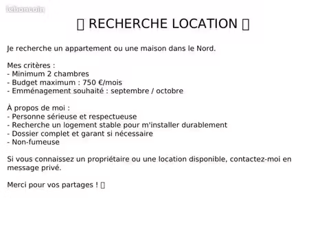 rcherche location