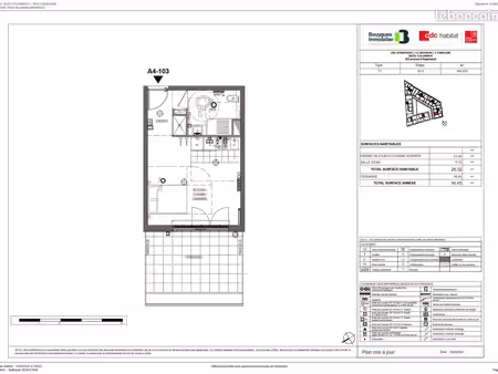studio 1 pièce 29 m²