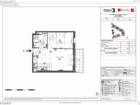 appartement 2 pièces 44 m²