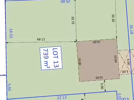 rustig gelegen bouwgrond voor open bebouwing ( 739m²)