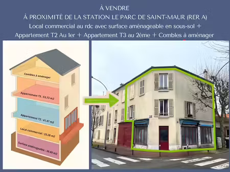 vente immeuble 159 m² à saint-maur-des-fosses (94100)  817 500 €