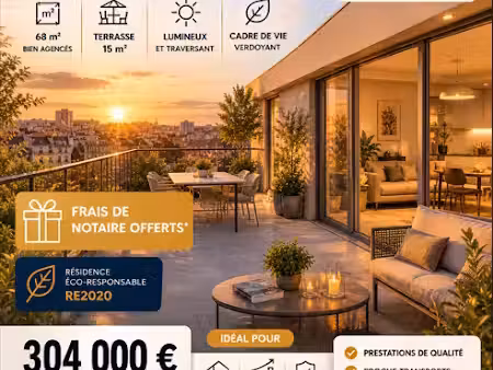 vente appartement 3 pièces 62 m² à romainville (93230)  304 000 €