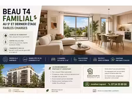 vente appartement 4 pièces 93 m² à valenton (94460)  315 000 €