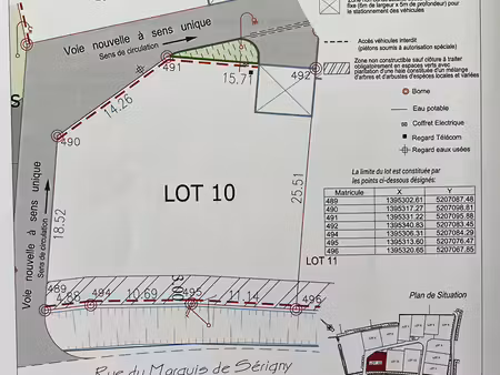 vente terrain  646.00m²  loire