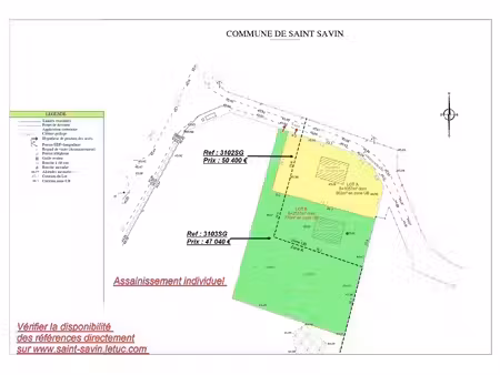 st savin terrain a batir 2537 m2 seconde ligne lot b