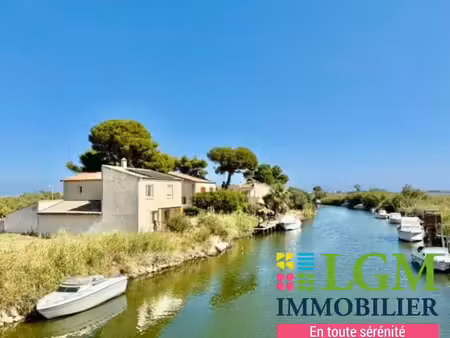palavas les premieres cabanes : maison t4 de 120 m² habitables  avec garage  sur 360 m² de