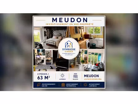 vente appartement 2 pièces 63 m² meudon (92190)