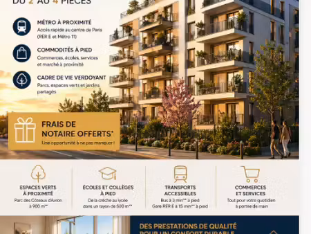 vente appartement 2 pièces 65 m² rosny-sous-bois (93110)