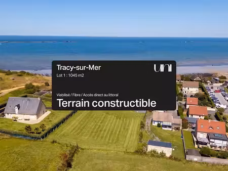vente terrain 1045 m² à tracy-sur-mer (14117)  449 000 €