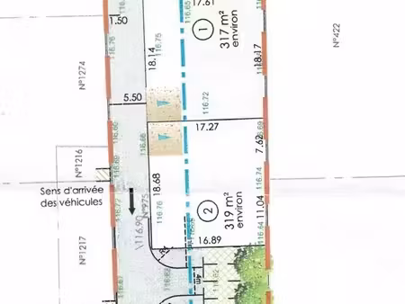 vente terrain à bâtir 317 m²