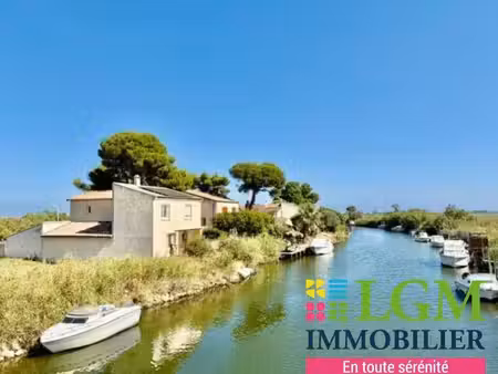 palavas les premieres cabanes : maison t4 de 120 m² habitables  avec garage  sur 360 m² de