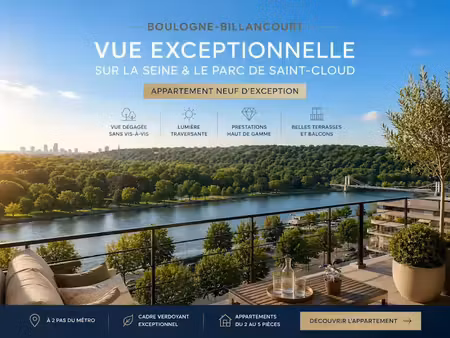 vente appartement 4 pièces 100 m² à boulogne-billancourt (92100)  1 295 000 €