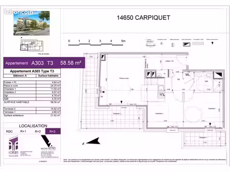 appartement t3 à carpiquet