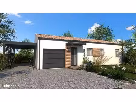 projet de construction d'une maison 3 chambres de 80 m² sur un terrain à bâtir de 591 m2 à