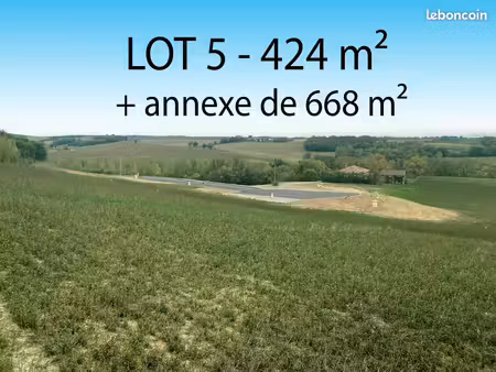terrain constructible de 424 m² + annexe de 668 m² à l’isle jourdain 32600