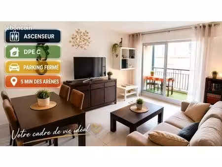 t2 51m2 - ascenseur  loggia  climatisation- 5mn des arènes