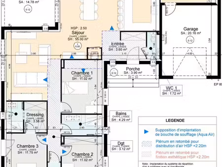 projet de construction d'une maison lyre de 118 m² avec terrasse couverte à pujaudran (32)