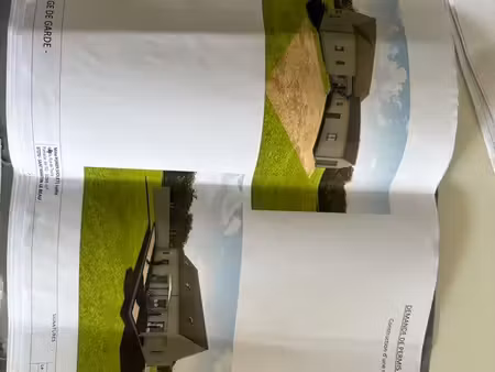 terrain  viabiliser avec maison à finir