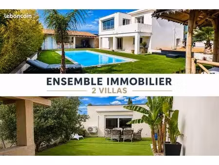rare à autignac – ensemble de 2 villas – 259 m² – piscine – 1104 m² de terrain