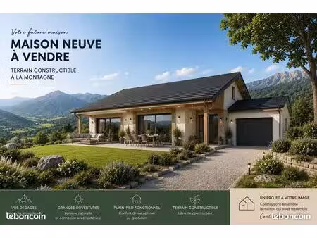 exclusif terrain constructible 650 m2 rare vue imprenable  tranquille et proche centre-bou