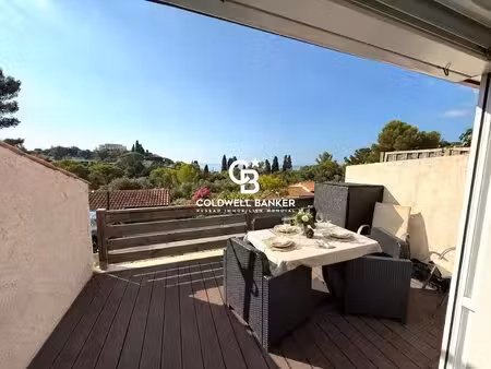 vallauris – charmante petite maison mitoyenne avec terrasse  vue mer et piscine