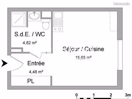 studio 1 pièce 24 m²