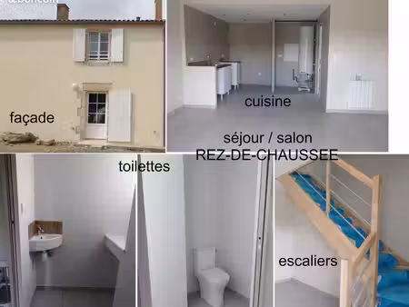 maison d'habitation sur deux niveaux  mitoyenne sur deux pignons  3 pièces  58 m²