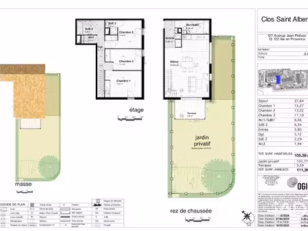 vente appartement 4 pièces 105 m² à aix-en-provence (13090)  696 000 €