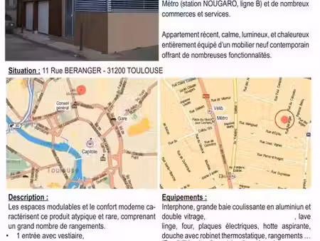 location appartement 1 pièce 28 m² à toulouse (31000)