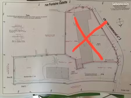 retour à la vente - terrain 1020 m2 + grange