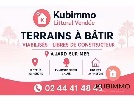 jard-sur-mer terrain à bâtir 389 m² libre de construc