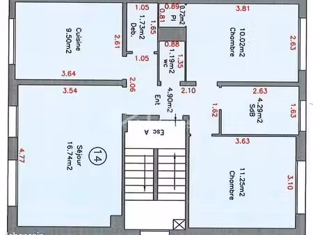 appartement 3 pièces 60 m²