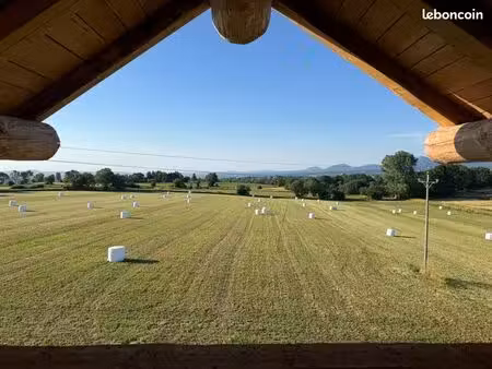 chalet en fuste / rondin / maison à terminer - vue panoramique sur le puy de dôme - vernin