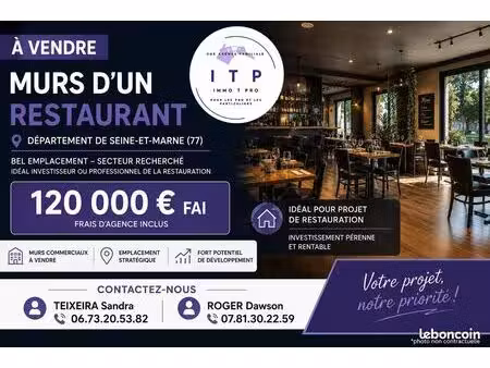murs commerciaux  restaurant 123 m² nemours