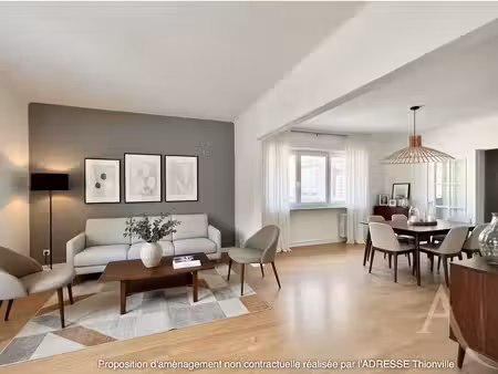 hayange quartier mairie - t5 moderne rénové de 108 m² avec ascenseur