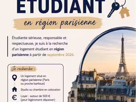 recherche logement étudiant paris