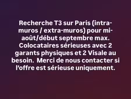 urgent - recherche d'un t3