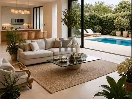 villa individuelle contemporaine avec piscine et jardin priv