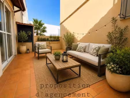 appartement t3 85 m² avec terrasse champ de mars béziers charme de l'ancien