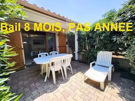 villa t3 mezz meublée  bail 6-8 mois oct 2026  clim  40m2