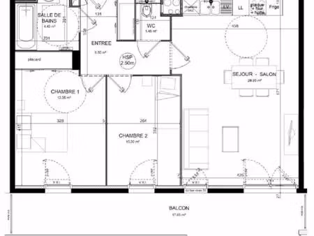 location t3 neuf 67 m2 + balcon