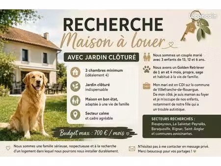 recherche maison à louer – secteur aveyron