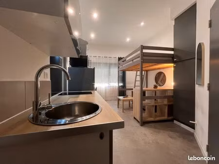 studio lumineux toutes charges + wifi + parking + cave