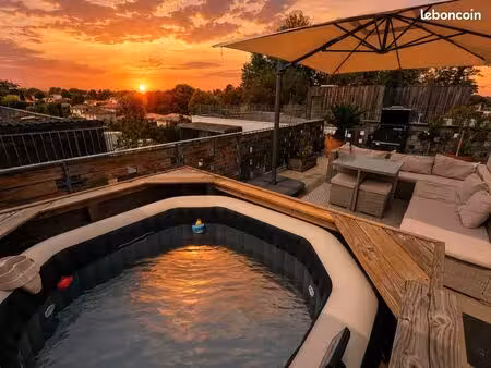 duplex 4 pièces - rooftop coucher de soleil - spa - pessac sardine