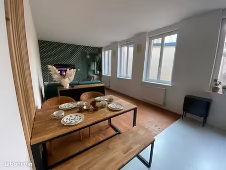 amiens 200 gare et centre ville f2 duplex 60m2 avec cour