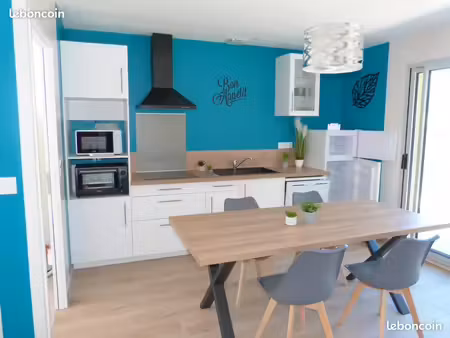 maison neuve  meublée 67m²  plain pied  2 chambres  clim  tv  wifi 2 parking saint pardoux
